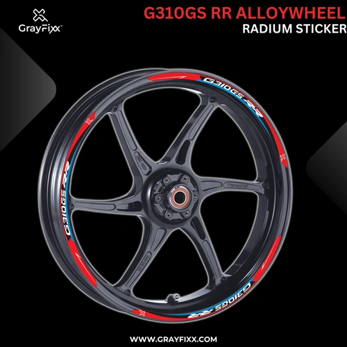 Alloy wheel Radium Sticker for G310 GS | Made in Premium Radium with FPF (Fade Protection Film), Waterproof, Precut Sticker, Pack Of 12